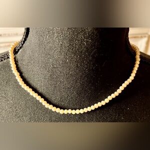 Petite Faux Pearl Necklace Gold Lobster Closure 60s Petite Teen Tween Gift Class